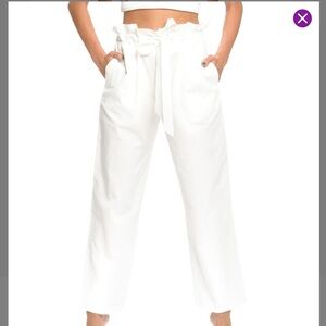 White wide leg pants L/XL
